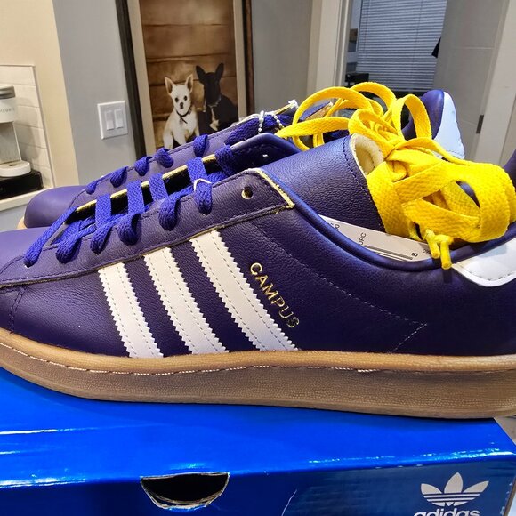 adidas Originals Campus 80s Collegiate Purple / White Gum MENS SZ 10 RARE COLOR - Picture 1 of 10